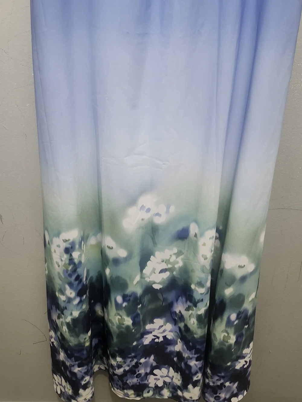 Abercrombie & Fitch Blue to Teal Ombre Floral Maxi Dress Size XL Tall Flaw
